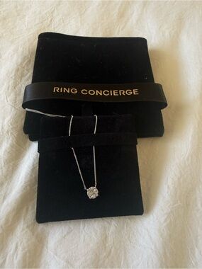 Ring Concierge Silver Round Illusion Natural Diamond Necklace (look of 1 carat)